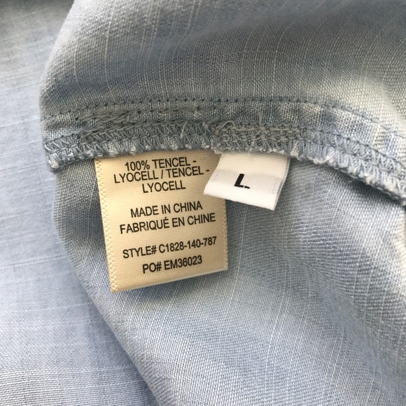 CLOTH & STONE Soft Chambray Polka Dot Button Up - Picture 7 of 7